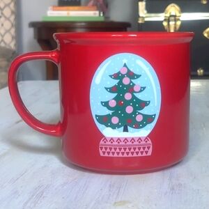 Holiday Red Mug with Christmas Tree Design